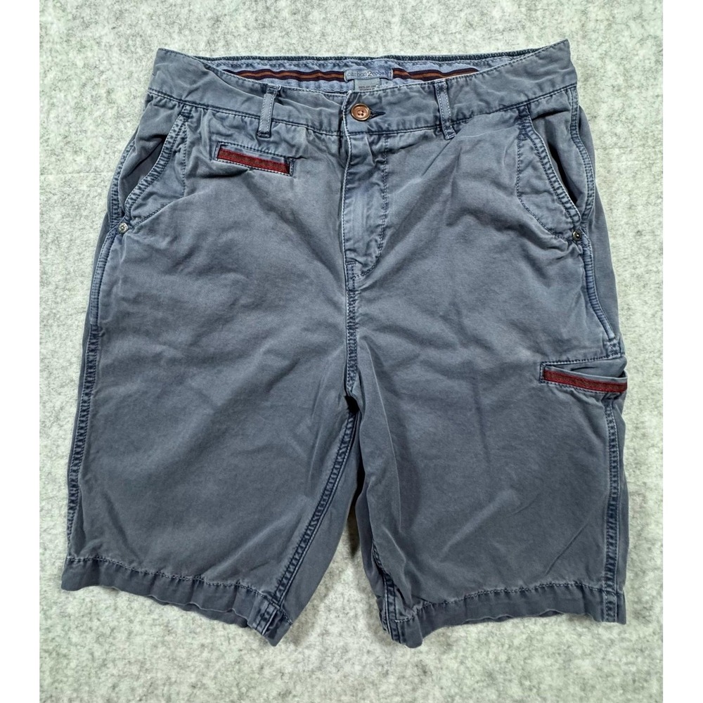 Carbon2cobalt Mens 30 Blue Cargo Shorts Cotton Elastic Waist 10 Inseam Casual
